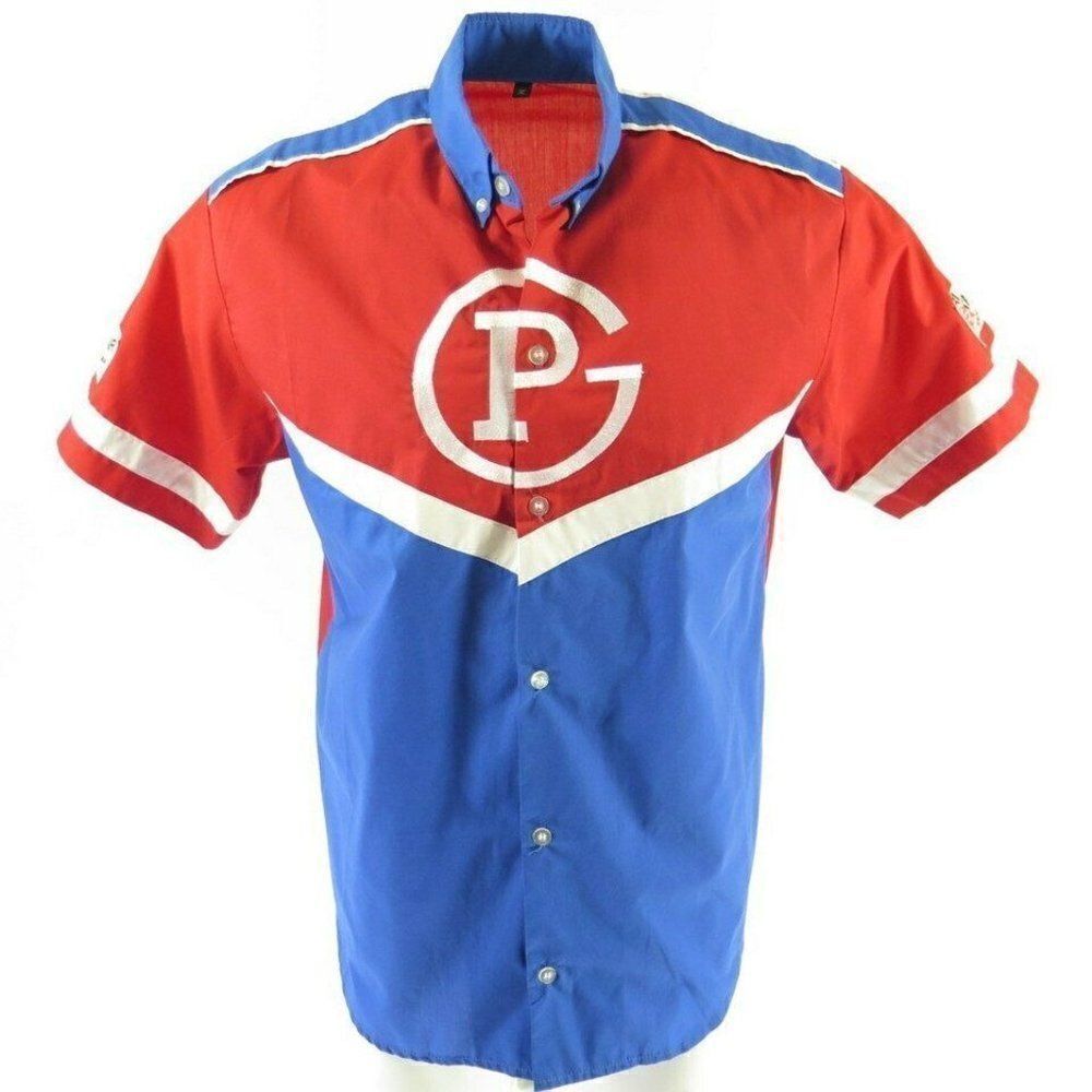Vintage 90s Tri Star Racewear GP Pit Crew Shirt M